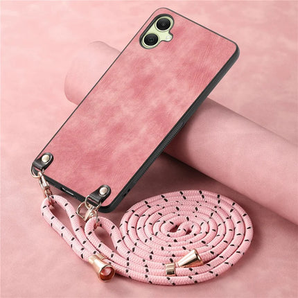 For Samsung Galaxy A05 4G Retro Leather Phone Back Cover with Adjustable Strap