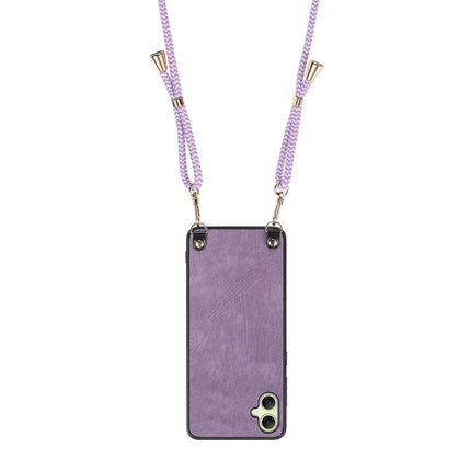 For Samsung Galaxy A05 4G Retro Leather Phone Back Cover with Adjustable Strap
