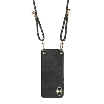 For Samsung Galaxy A05 4G Retro Leather Phone Back Cover with Adjustable Strap
