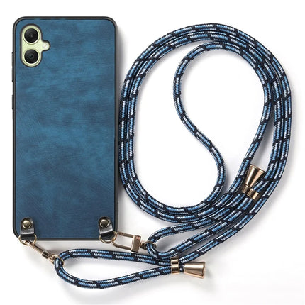For Samsung Galaxy A05 4G Retro Leather Phone Back Cover with Adjustable Strap