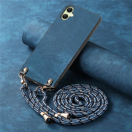 For Samsung Galaxy A05 4G Retro Leather Phone Back Cover with Adjustable Strap