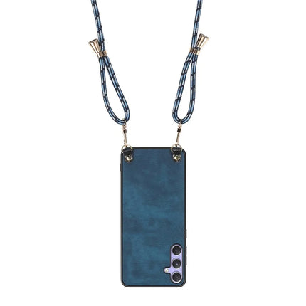 For Samsung Galaxy S23 FE Retro Leather Phone Back Cover with Adjustable Strap