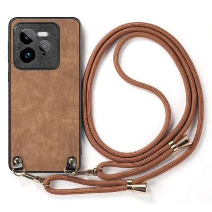 For Realme GT 7 Pro 5G Retro Leather Phone Back Cover with Adjustable Strap