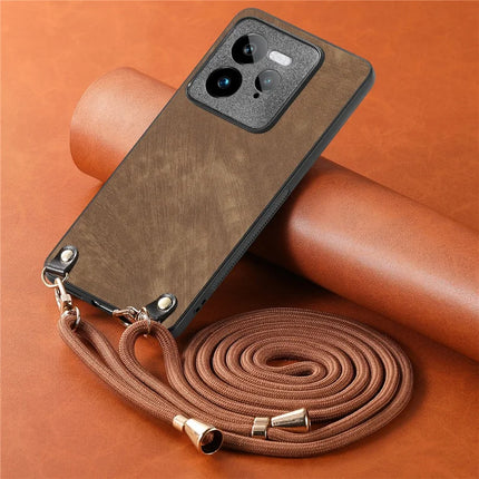 For Realme GT 7 Pro 5G Retro Leather Phone Back Cover with Adjustable Strap