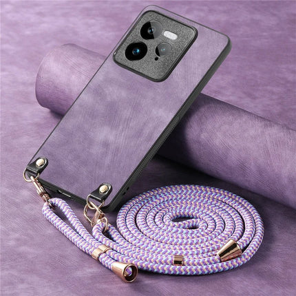For Realme GT 7 Pro 5G Retro Leather Phone Back Cover with Adjustable Strap