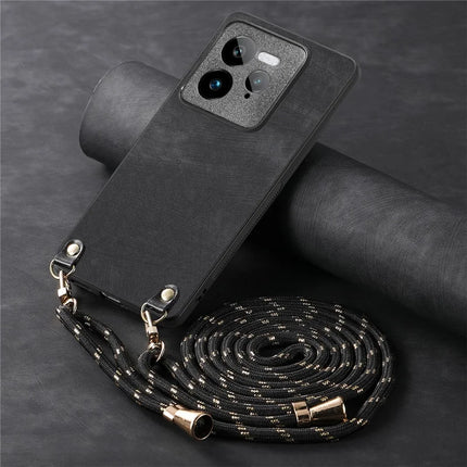 For Realme GT 7 Pro 5G Retro Leather Phone Back Cover with Adjustable Strap