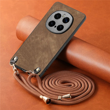 For Honor Magic7 Pro 5G Retro Leather Phone Back Cover with Adjustable Strap
