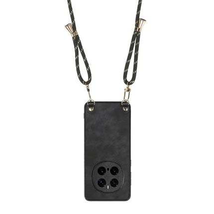 For Honor Magic7 Pro 5G Retro Leather Phone Back Cover with Adjustable Strap