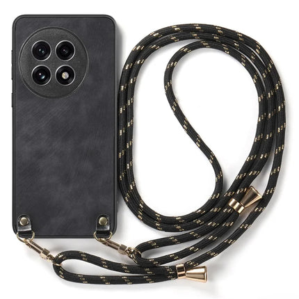For OnePlus Ace 5 5G Retro Leather Phone Back Cover with Adjustable Strap
