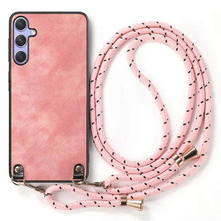 For Samsung Galaxy A05s 4G Retro Leather Phone Back Cover with Adjustable Strap