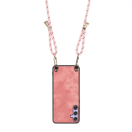 For Samsung Galaxy A05s 4G Retro Leather Phone Back Cover with Adjustable Strap