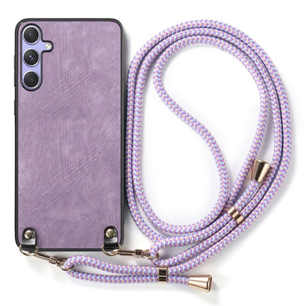 For Samsung Galaxy A05s 4G Retro Leather Phone Back Cover with Adjustable Strap