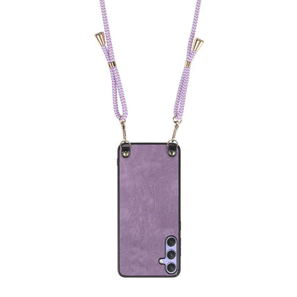 For Samsung Galaxy A05s 4G Retro Leather Phone Back Cover with Adjustable Strap