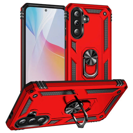 For Samsung Galaxy A56 5G Case PC + TPU Phone Cover with Kickstand - Red
