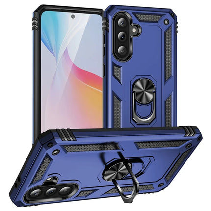 For Samsung Galaxy A56 5G Case PC + TPU Phone Cover with Kickstand - Blue
