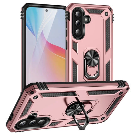 For Samsung Galaxy A56 5G Case PC + TPU Phone Cover with Kickstand - Rose Gold