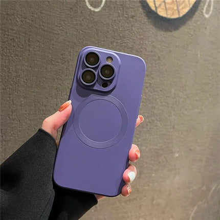 For iPhone 15 Pro Max Case Compatible with MagSafe Liquid Silicone Phone Cover with Tempered Glass Lens Protector