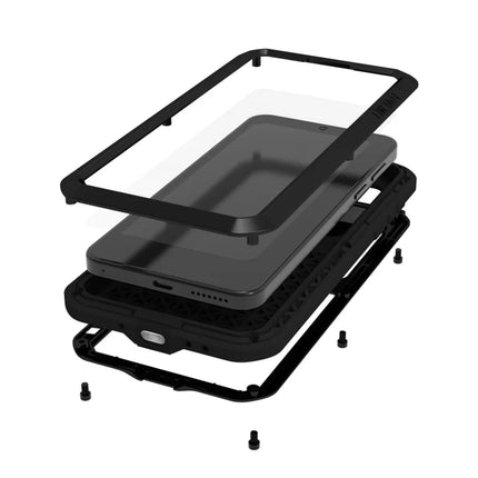 LOVE MEI For Huawei Mate 70 Pro / Mate 70 Pro+ Case Tempered Glass Screen Protector Metal + Silicone Phone Cover