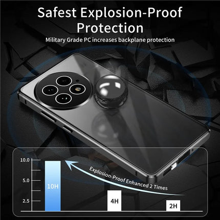 For OnePlus 13 Case Double Sides Tempered Glass Full Protection Phone Cover with Magnetic Metal Frame