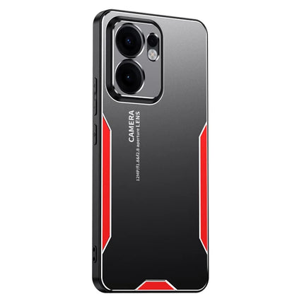 For Oppo Reno13 F 4G Phone Case Aluminium Alloy TPU PC Back Cover - Red