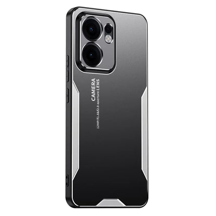 For Oppo Reno13 F 4G Phone Case Aluminium Alloy TPU PC Back Cover - Silver