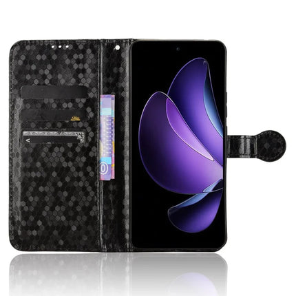 For Oppo Reno13 F 5G Wallet Case Dot Pattern Imprint PU Leather Phone Cover