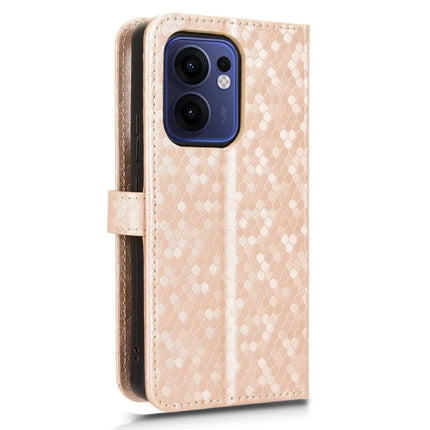For Oppo Reno13 F 5G Wallet Case Dot Pattern Imprint PU Leather Phone Cover