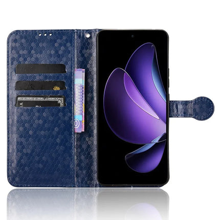 For Oppo Reno13 F 5G Wallet Case Dot Pattern Imprint PU Leather Phone Cover