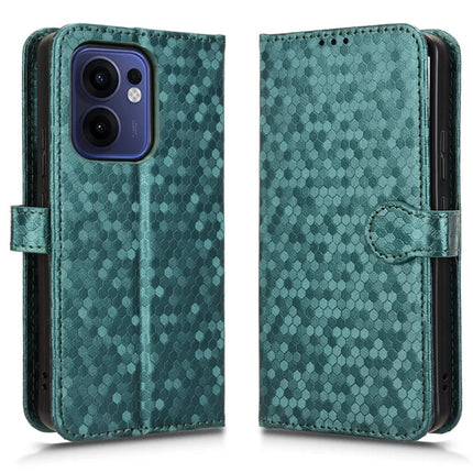 For Oppo Reno13 F 5G Wallet Case Dot Pattern Imprint PU Leather Phone Cover - Green