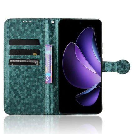 For Oppo Reno13 F 5G Wallet Case Dot Pattern Imprint PU Leather Phone Cover