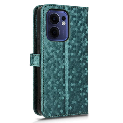 For Oppo Reno13 F 5G Wallet Case Dot Pattern Imprint PU Leather Phone Cover