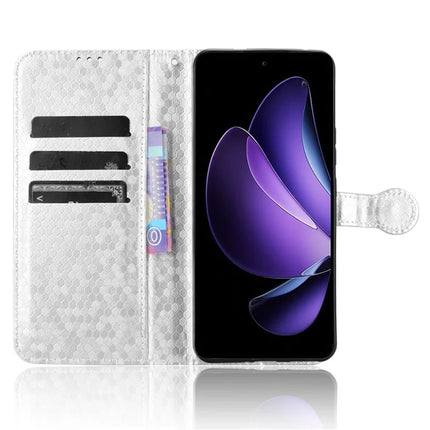 For Oppo Reno13 F 5G Wallet Case Dot Pattern Imprint PU Leather Phone Cover