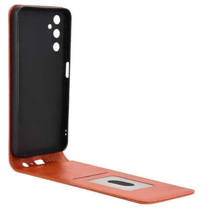 For Samsung Galaxy M14 4G / A05s 4G Case with Card Slot Magnetic Vertical Flip Leather Phone Cover