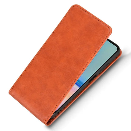For Samsung Galaxy M14 4G / A05s 4G Case with Card Slot Magnetic Vertical Flip Leather Phone Cover