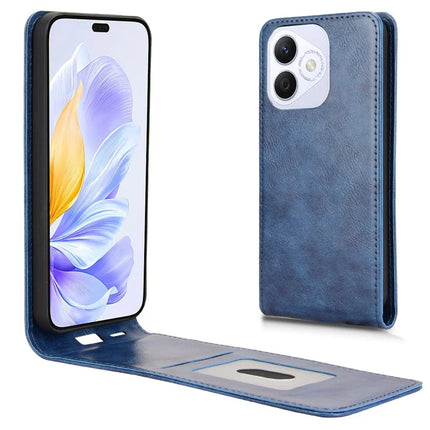 For Honor X60i 5G Case with Card Slot Magnetic Vertical Flip Leather Phone Cover - Dark Blue