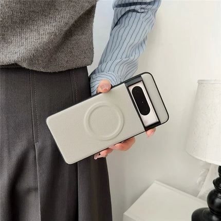 For Google Pixel 8 Pro Case Compatible with MagSafe PU + TPU Phone Back Cover