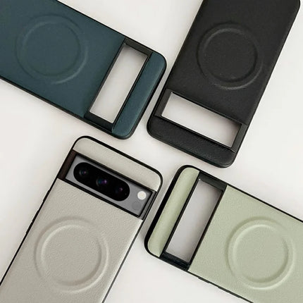 For Google Pixel 8 Pro Case Compatible with MagSafe PU + TPU Phone Back Cover