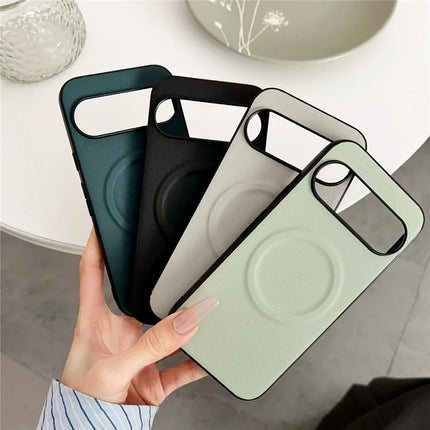 For Google Pixel 9 Pro  /  Pixel 9 Case Compatible with MagSafe PU + TPU Phone Back Cover