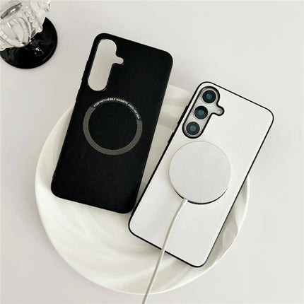 For Samsung Galaxy A36 5G Case Anti-Drop PU Leather+TPU Cover Compatible with MagSafe