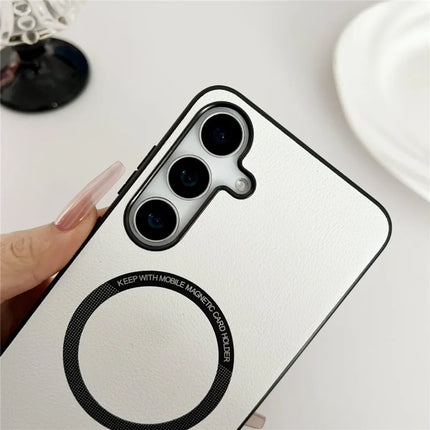 For Samsung Galaxy A36 5G Case Anti-Drop PU Leather+TPU Cover Compatible with MagSafe