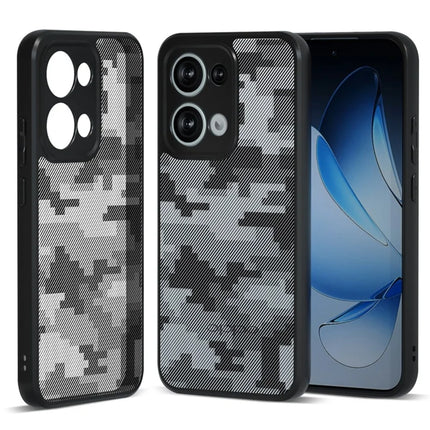 IBMRS For Oppo Reno13 5G (Global) Case TPU + PC Heavy Duty Shockproof Phone Cover Camera Protection - Grid Camouflage