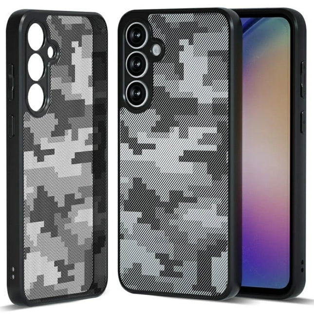 IBMRS For Samsung Galaxy A56 5G Case TPU + PC Heavy Duty Shockproof Phone Cover Camera Protection - Grid Camouflage