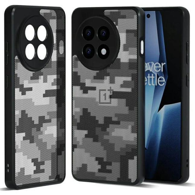 IBMRS Phone Case For OnePlus Ace 5 5G / Ace 5 Pro 5G / 13R 5G TPU + PC Heavy Duty Shockproof Cover Camera Protection - Grid Camouflage