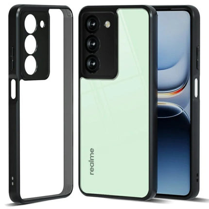 IBMRS For Realme 14x 5G / V60 Pro Case TPU + PC Heavy Duty Shockproof Phone Cover Camera Protection - Transparent Black