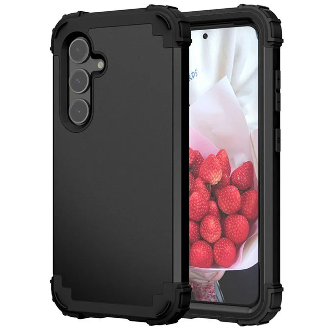L-Style For Samsung Galaxy A56 5G  /  A36 5G Case Shockproof PC + TPU Phone Back Cover - Black