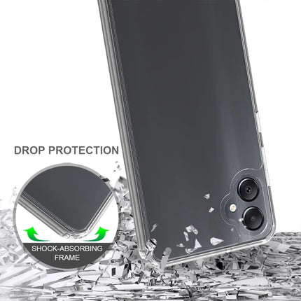 For Samsung Galaxy M05 4G / F05 Clear Phone Case TPU + Acrylic Shockproof Phone Back Cover