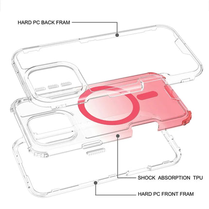 For iPhone 16 Pro Max Case Compatible with MagSafe Gradient Color TPU + PC Phone Back Cover