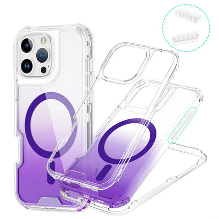 For iPhone 16 Pro Max Case Compatible with MagSafe Gradient Color TPU + PC Phone Back Cover