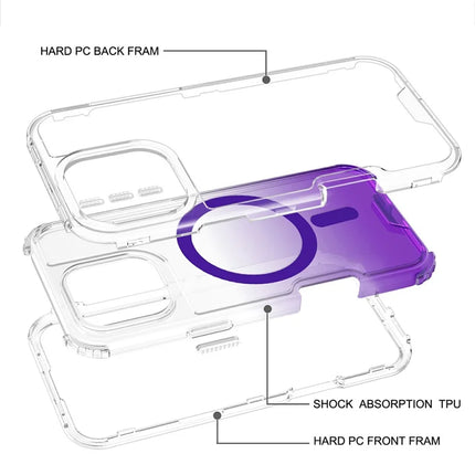 For iPhone 16 Pro Max Case Compatible with MagSafe Gradient Color TPU + PC Phone Back Cover