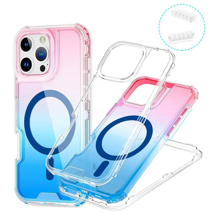 For iPhone 16 Pro Max Case Compatible with MagSafe Gradient Color TPU + PC Phone Back Cover